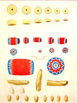 Coin Beads Drawn by Capt. Eastman, U.S.A. from History of the Indian Tribes of the United States by Henry R. Schoolcraft]