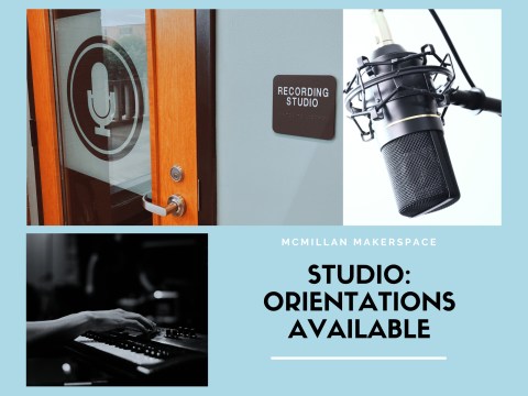 Mix of recording studio images including a microphone and keyboard.