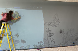 Wood County Youth Program mural beginning