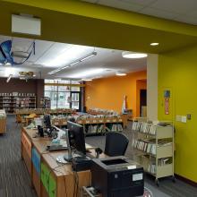 Our Youth Services Desk sits at the entrance to the Youth Services Room.