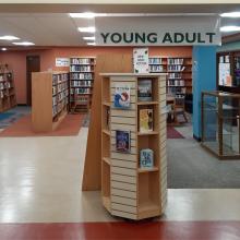Our Young Adult area is adjacent to our Coffeehouse and features fiction and nonfiction books, graphic novels, digital audiobooks, tabletop and video games.