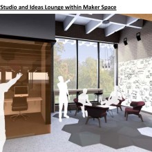 An Ideas Lounge provides space for planning or group work.