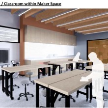 The Makerspace could be used as a classroom or a work area.