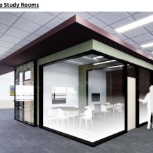 Two group study rooms for 2-5 people.