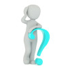 Figure leaning against a question mark